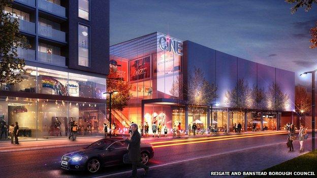 Artists impression of Redhill town centre