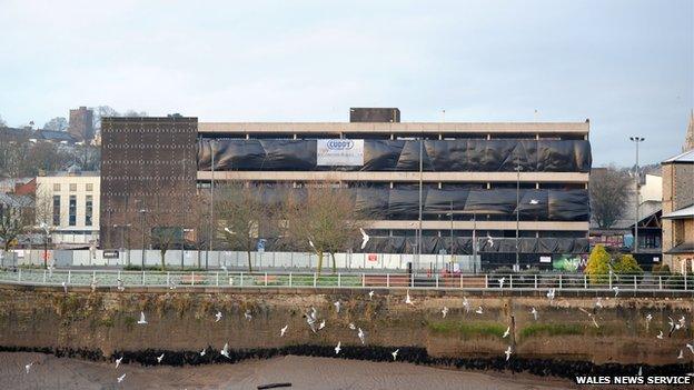 Demolition of Capitol car park, Newport