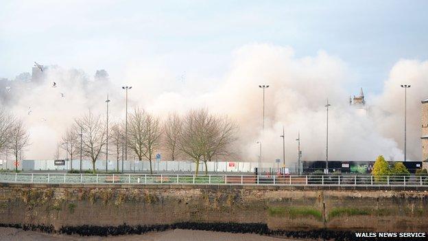 Demolition of Capitol car park, Newport