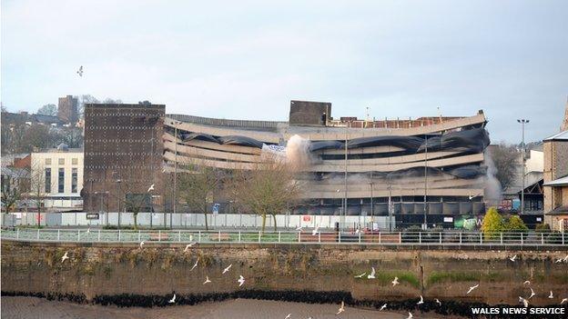 Demolition of Capitol car park, Newport