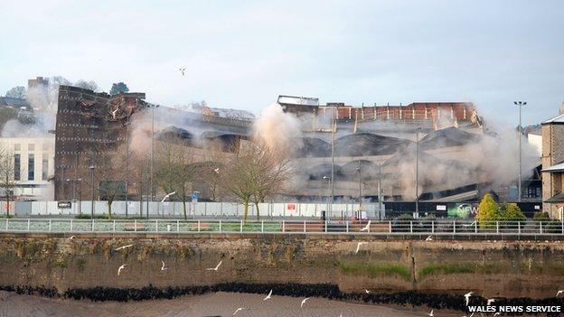 Demolition of Capitol car park, Newport