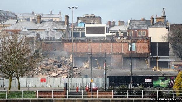 Demolition of Capitol car park, Newport