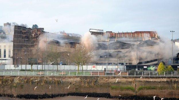 Demolition of Capitol car park, Newport