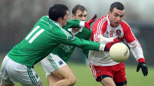 Aaron Kerrigan surges forward against Fermanagh