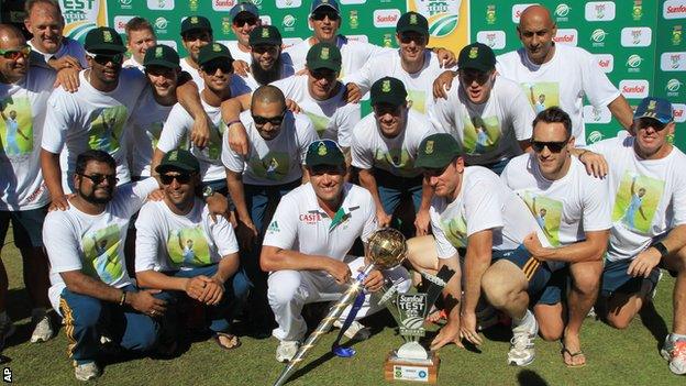 South Africa with the Test series trophy