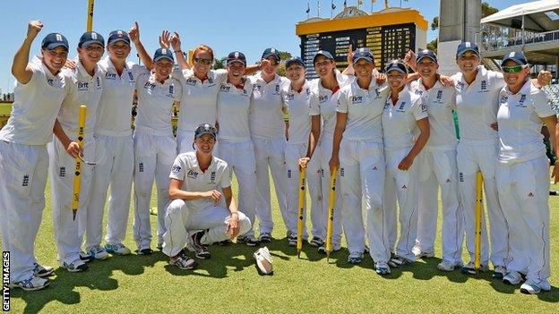 England team celebrate Perth win