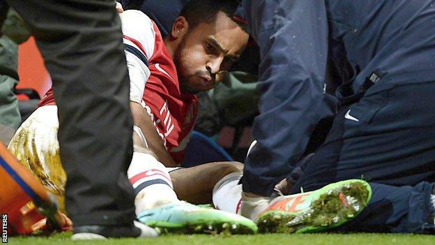 England winger Theo Walcott was ruled out of the 2014 World Cup after getting injured playing for Arsenal against Tottenham