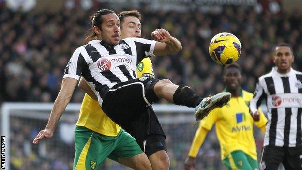 Jonas Guiterrez in action against Norwich City last season