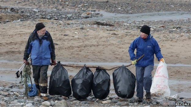 Beach clean after storm