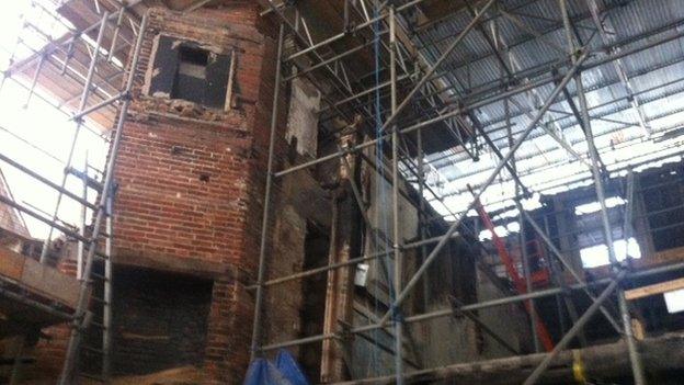 Looking up towards the back of Cupola House