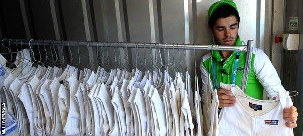 Ice vests are prepared at the Australian Open