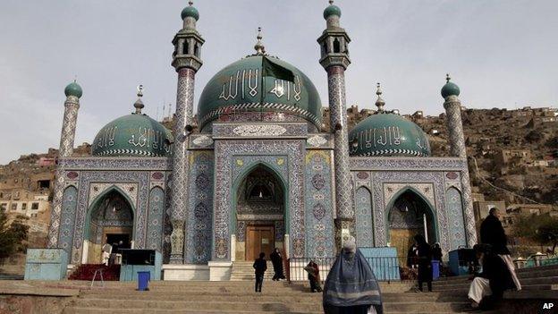 Afghan Shias visit the Karti Sakhi shrine in Kabul