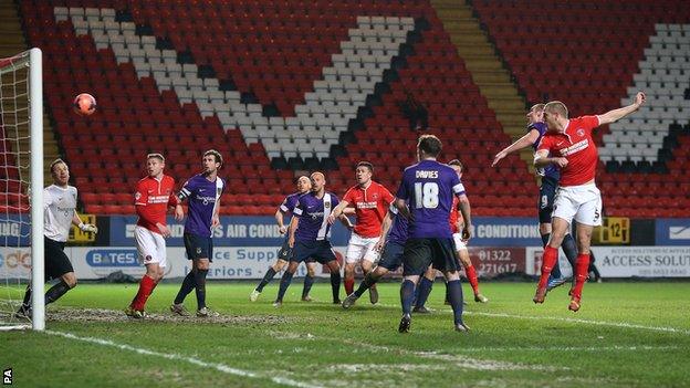 Michael Morrison scores Charlton's first goal