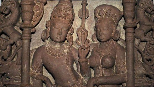 An ancient sculpture that has been returned by the US to India on 14 January 2014