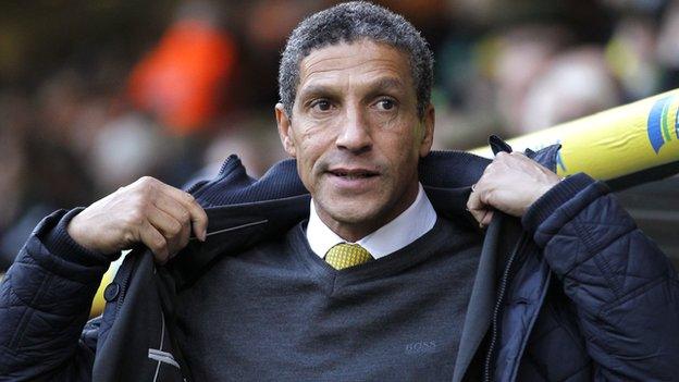 Norwich City boss Chris Hughton