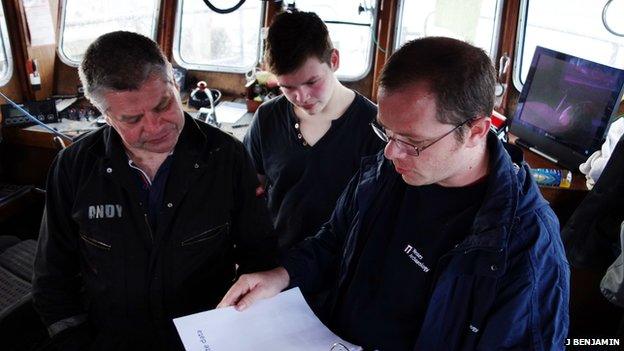 Fisherman and diver Andy Holbrow and archaeologist