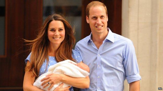 The Duke and Duchess of Cambridge outside hospital after the birth of their son