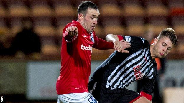 Michael Moffat in action for Ayr United