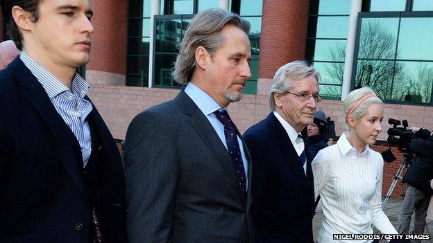 James Roache (l-r), Linus Roache, William Roache and Verity Roache