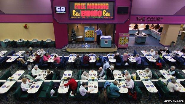 A bingo hall