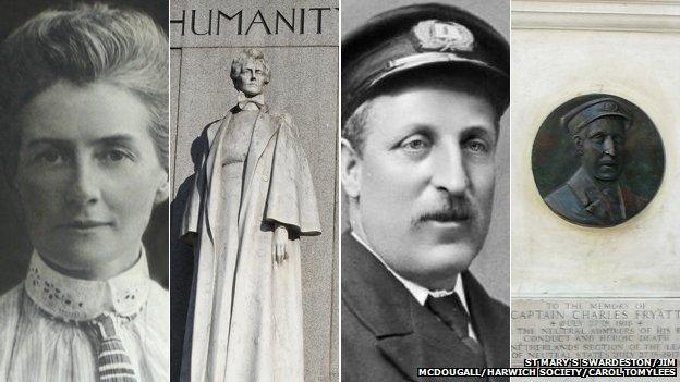 Edith Cavell, her memorial in London, Charles Fryatt, his memorial in Liverpool Street Station