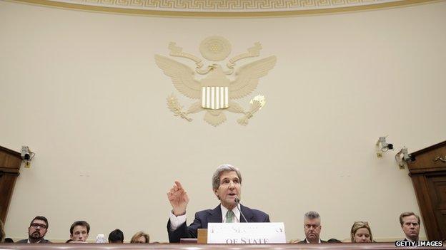 Secretary of State John Kerry testifies before the House Foreign Affairs Committee on December 10, 2013 in Washington