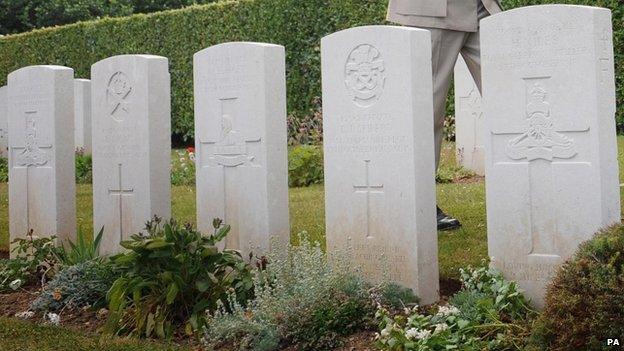 War graves at a cemetery in France