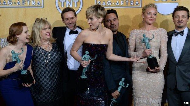 The cast of American Hustle with their SAG Awards