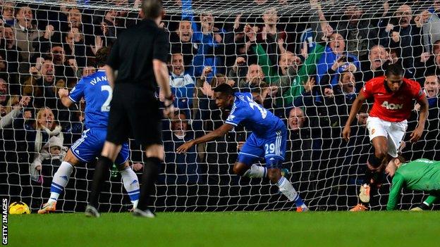 Samuel Eto'o scores a hat-trick against Manchester United