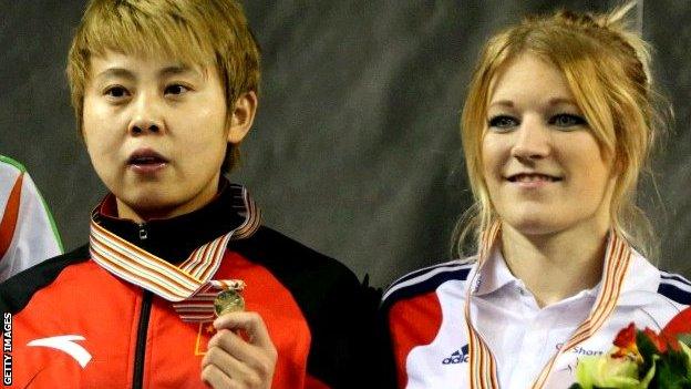 Wang Meng and Elise Christie