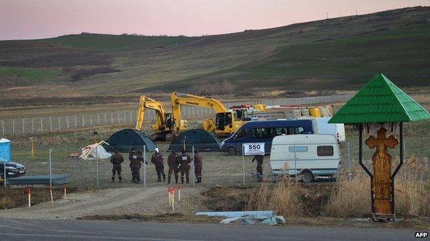 Chevron exploration site at Pungesti, Romania, 3 Dec 13