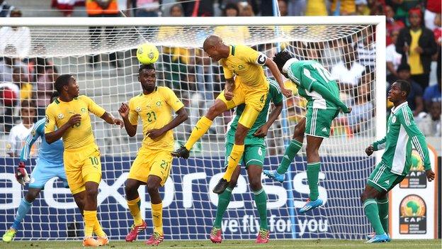 South Africa lost 3-1 to Nigeria in the last Group A game at CHAN 2014