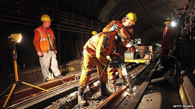 Overnight maintenance on the London Underground