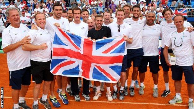 Great Britain celebrate after beating Croatia