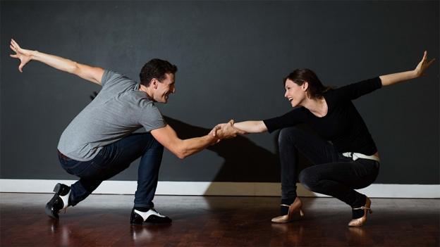 Sophie Ellis-Bextor and Brendan Cole rehearse for Strictly Come Dancing