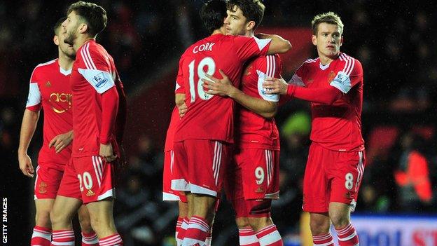 Adam Lallana and Southampton players