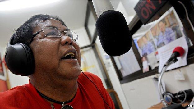 File photo: Local Thai 'Red Shirts' leader and radio show host Kwanchai Praipana in Udon Thani