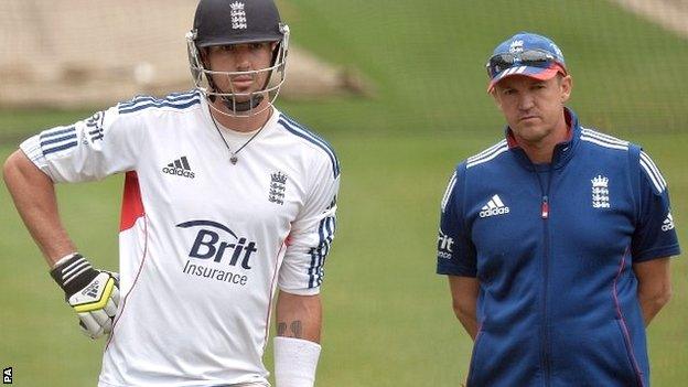 England batsman Kevin Pietersen and coach Andy Flower last summer