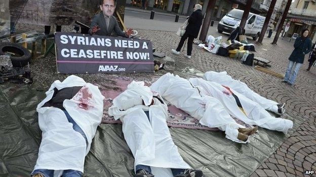 Anti-government protest in Montreux (22 Jan 2014)