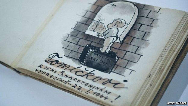 Painting from 'To Tommy, for His Third Birthday in Terezin, 22 January 1944'