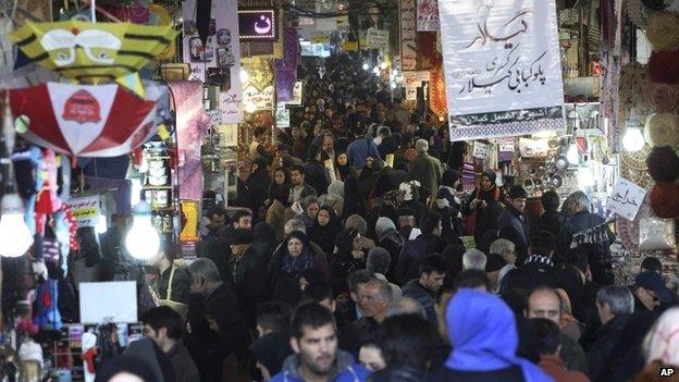 Tehran's main bazaar (20 January 2014)