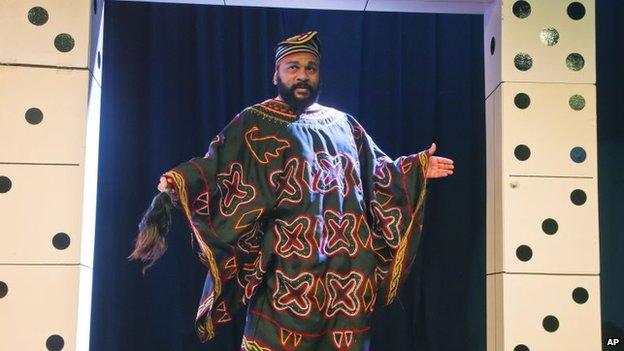 French comic Dieudonne M'Bala M'Bala at a press conference in Paris, 11 January