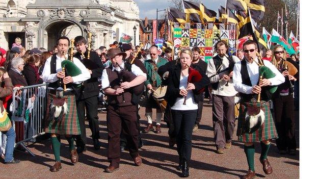 Welsh Bagpipers at St Andrews Day