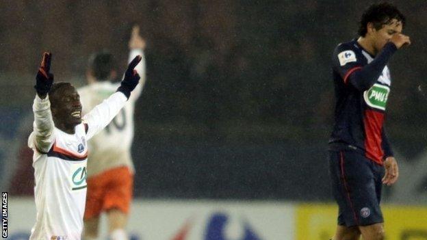 Montpellier celebrate against PSG