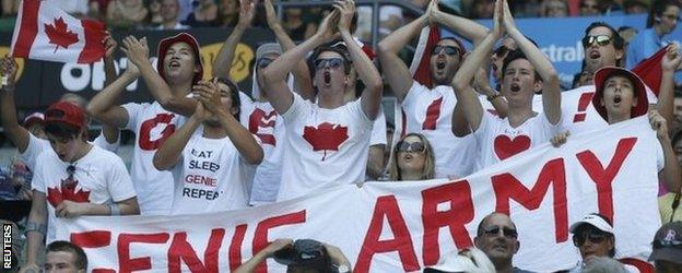 Supporters of Eugenie Bouchard