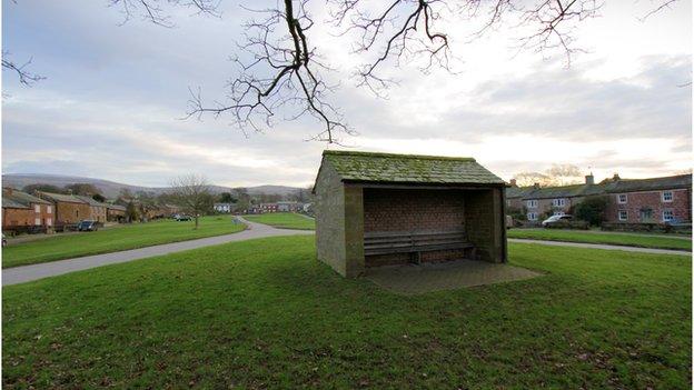 Bus stop in Milburn, Cumbria