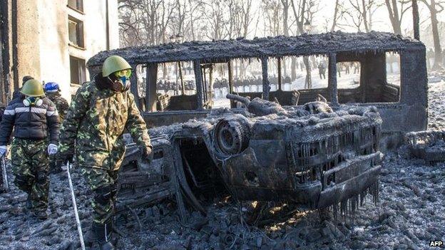 Protesters in Kiev, 23 Jan