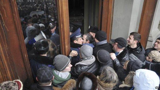 Attack on the governor's office in Lviv, 23 Jan