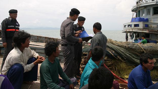 Checks taking place on a fishing boat