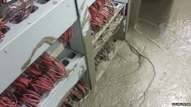 Concrete in a control room